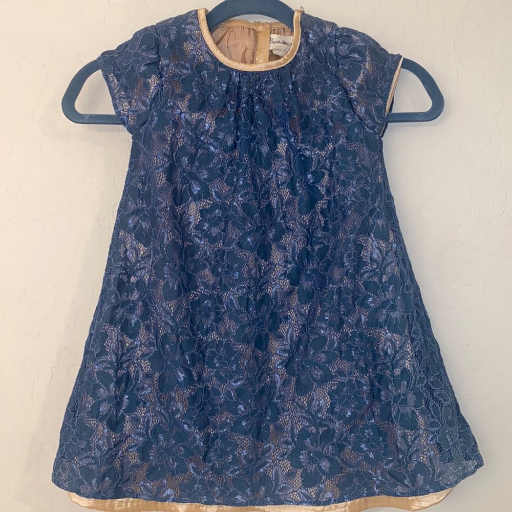 Beetle and thread blue lace dress size 6 girl party princess